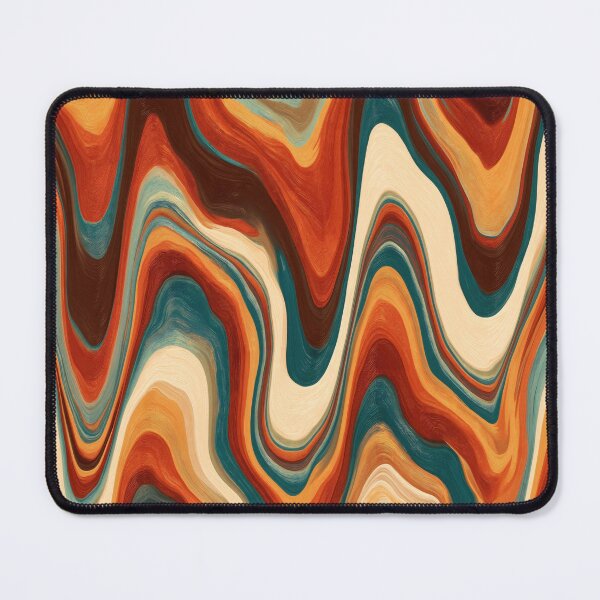 Item preview, Burnt Orange, Teal & Cream Retro Wavy Marble designed and sold by AlfiB.