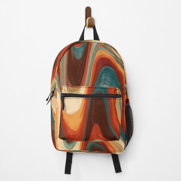 Item preview, Burnt Orange, Teal & Cream Retro Wavy Marble designed and sold by AlfiB.