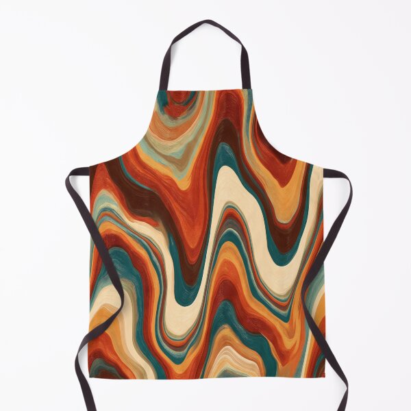 Item preview, Burnt Orange, Teal & Cream Retro Wavy Marble designed and sold by AlfiB.