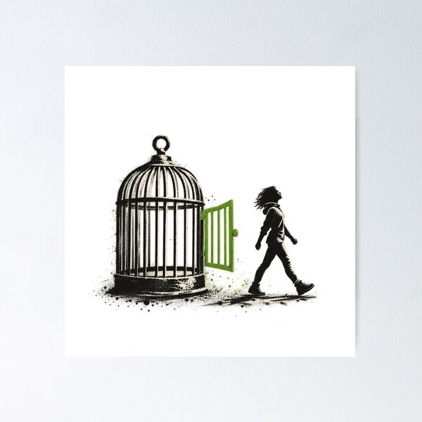 Item preview, Freedom Escape Birdcage | Street Art Liberation designed and sold by Moons Studio.