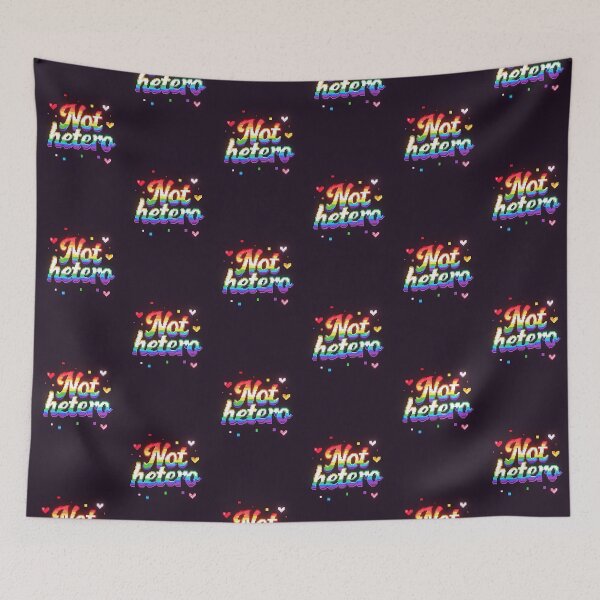 Item preview, Not Hetero Rainbow Pixel Pride designed and sold by ZhivanCrimson.