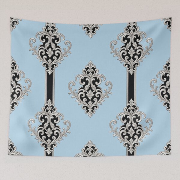 Item preview, Ice Blue, Black Stripes & Silver Baroque designed and sold by DesignsByPrnces.