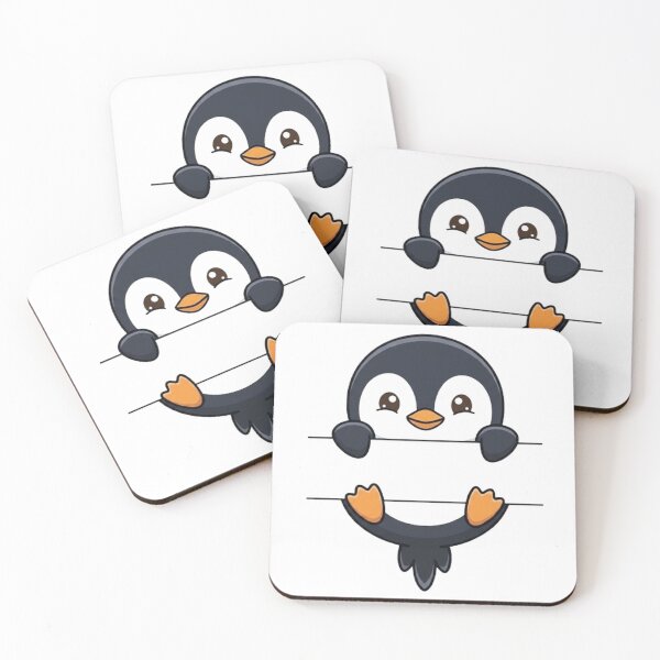Item preview, Cute Peeking Penguin Name Frame Split Monogram designed and sold by PetalsPaws.