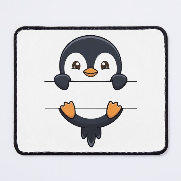 Item preview, Cute Peeking Penguin Name Frame Split Monogram designed and sold by PetalsPaws.