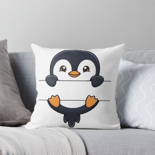 Item preview, Cute Peeking Penguin Name Frame Split Monogram designed and sold by PetalsPaws.