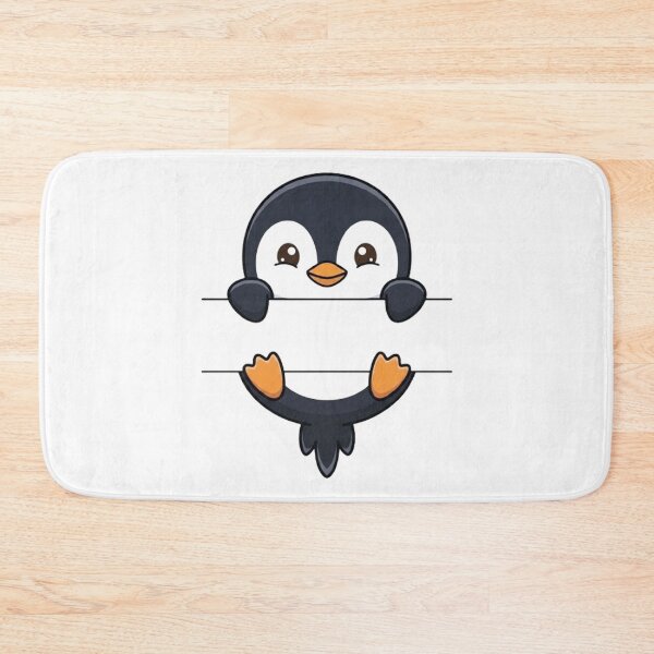 Item preview, Cute Peeking Penguin Name Frame Split Monogram designed and sold by PetalsPaws.