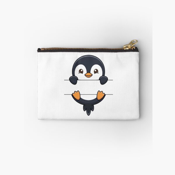 Item preview, Cute Peeking Penguin Name Frame Split Monogram designed and sold by PetalsPaws.