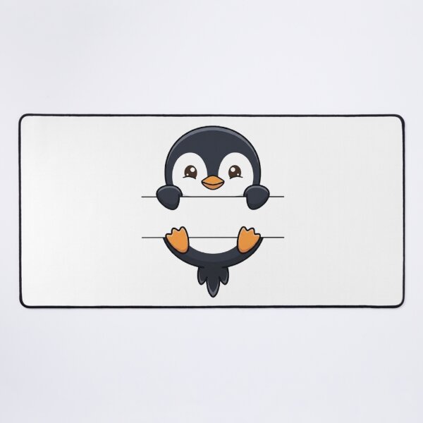 Item preview, Cute Peeking Penguin Name Frame Split Monogram designed and sold by PetalsPaws.