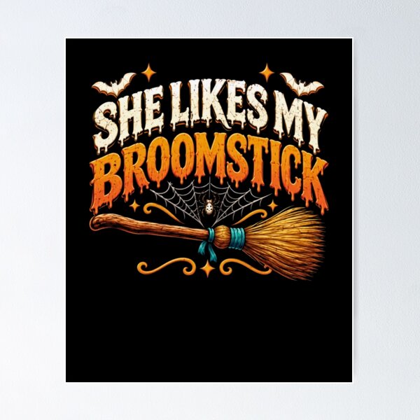 Item preview, She Likes My Broomstick Funny Halloween Couples designed and sold by alvablakefg.