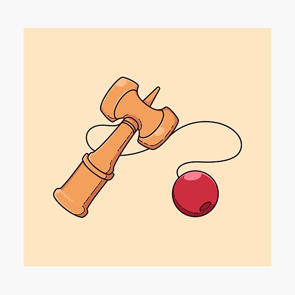 Item preview, Traditional Japanese Kendama Wooden Skill Toy Vector designed and sold by PIXeez⭐️⭐️⭐️⭐️⭐️.