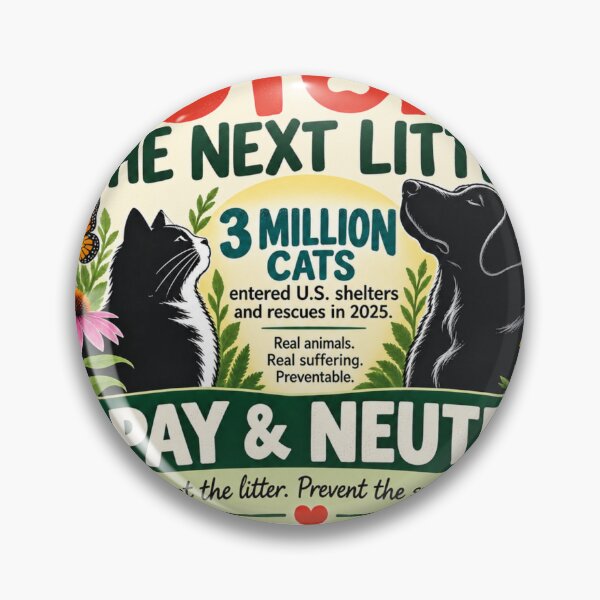 Item preview, Stop the Next Litter | Spay & Neuter Pets designed and sold by Whiskered Garden Studio.