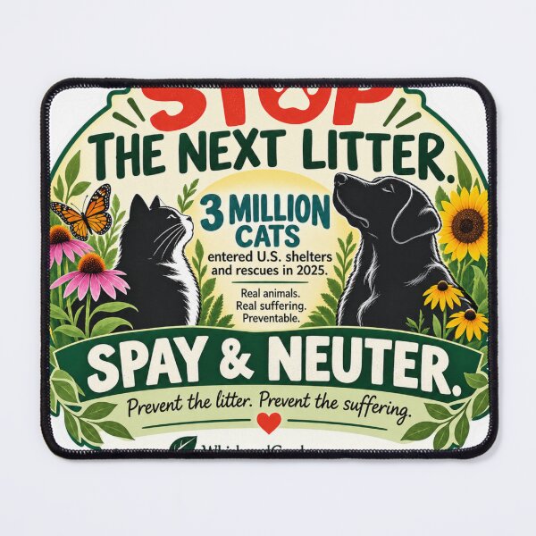Item preview, Stop the Next Litter | Spay & Neuter Pets designed and sold by Whiskered Garden Studio.