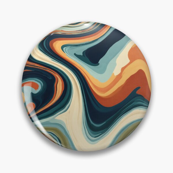Item preview, Midnight Navy, Teal & Terracotta Psychedelic Marble designed and sold by AlfiB.
