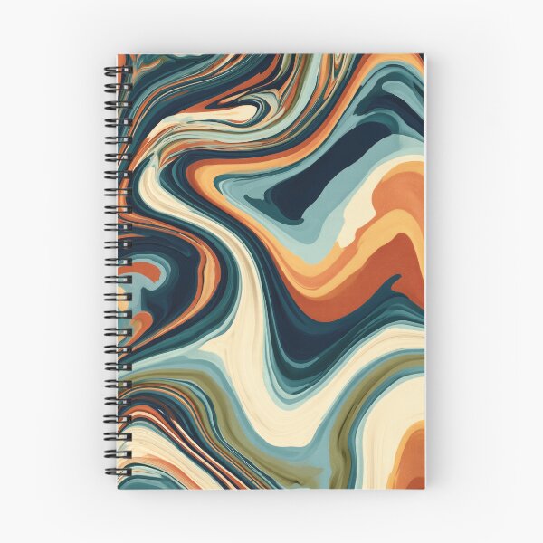 Item preview, Midnight Navy, Teal & Terracotta Psychedelic Marble designed and sold by AlfiB.