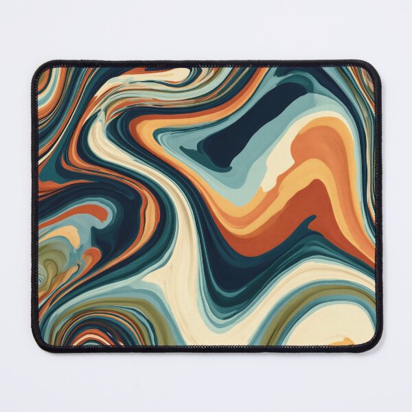 Item preview, Midnight Navy, Teal & Terracotta Psychedelic Marble designed and sold by AlfiB.