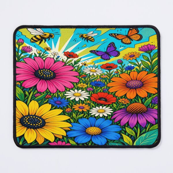 Item preview, Vibrant Pop Folk Art Flower Meadow Art designed and sold by Nexus Space.