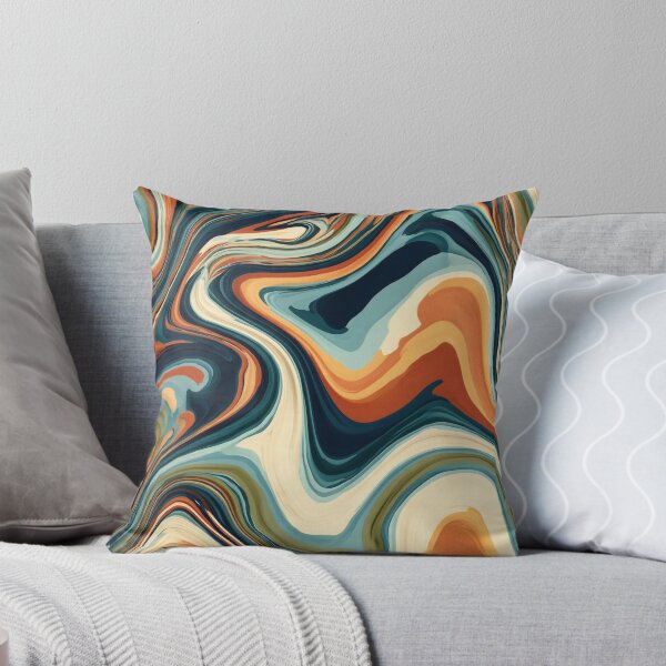 Item preview, Midnight Navy, Teal & Terracotta Psychedelic Marble designed and sold by AlfiB.