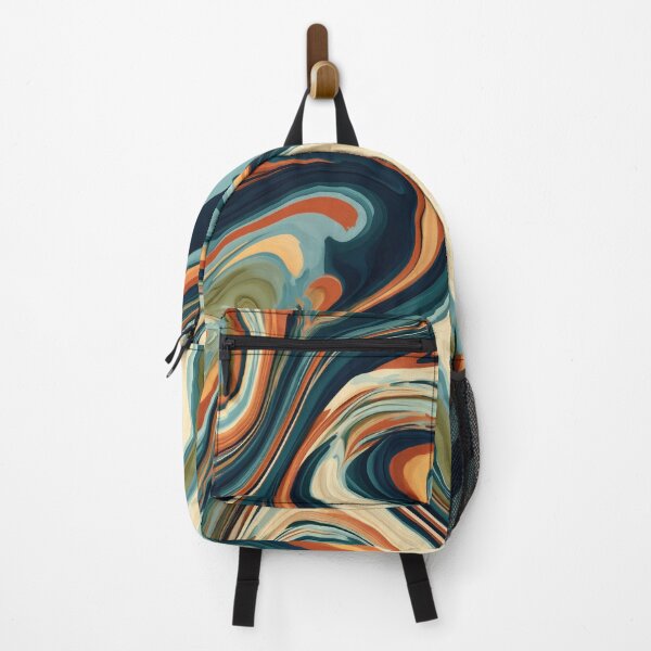 Item preview, Midnight Navy, Teal & Terracotta Psychedelic Marble designed and sold by AlfiB.