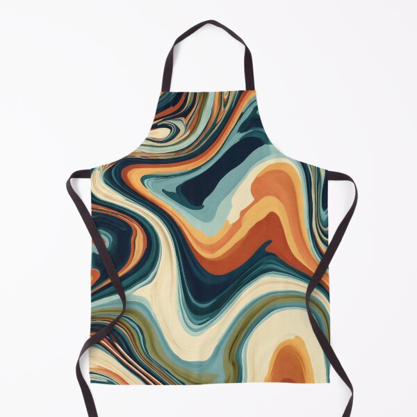 Item preview, Midnight Navy, Teal & Terracotta Psychedelic Marble designed and sold by AlfiB.