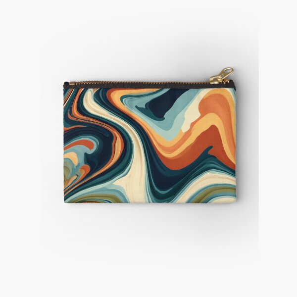 Item preview, Midnight Navy, Teal & Terracotta Psychedelic Marble designed and sold by AlfiB.
