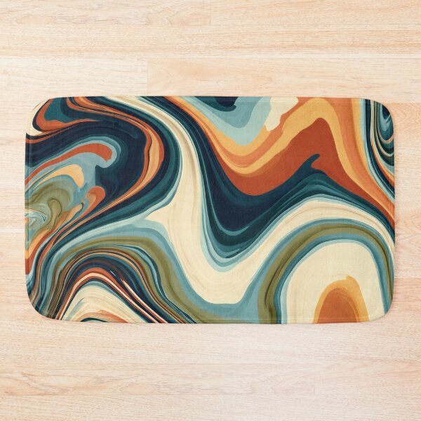 Item preview, Midnight Navy, Teal & Terracotta Psychedelic Marble designed and sold by AlfiB.