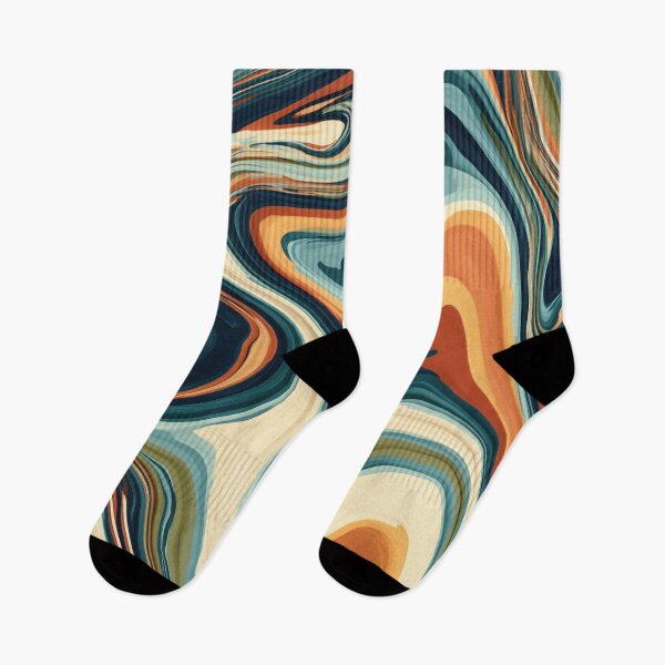 Item preview, Midnight Navy, Teal & Terracotta Psychedelic Marble designed and sold by AlfiB.