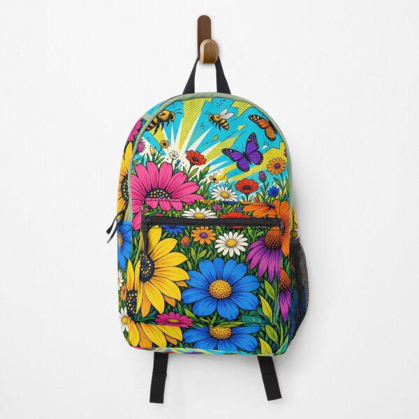 Item preview, Vibrant Pop Folk Art Flower Meadow Art designed and sold by Nexus Space.