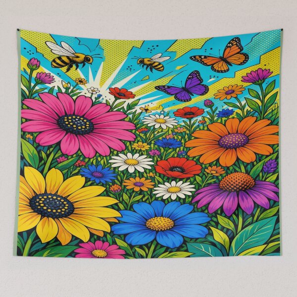 Item preview, Vibrant Pop Folk Art Flower Meadow Art designed and sold by Nexus Space.