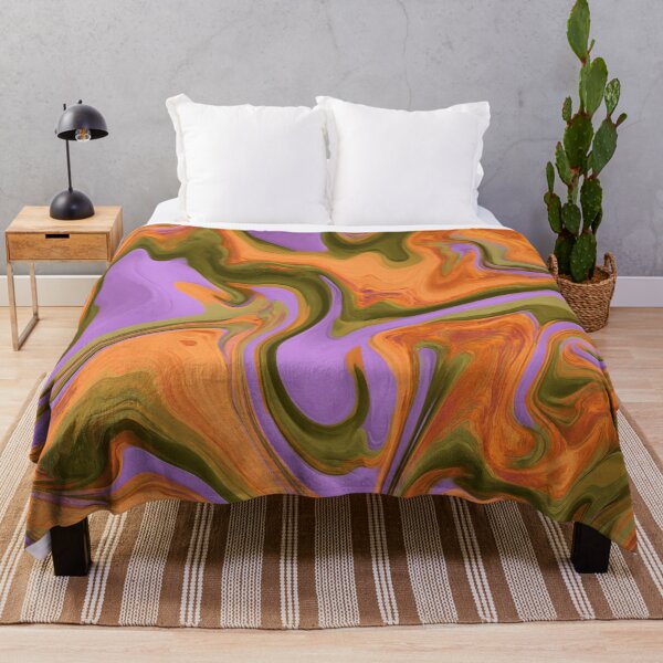 Item preview, Lavender Purple, Olive & Orange Groovy Marble designed and sold by AlfiB.
