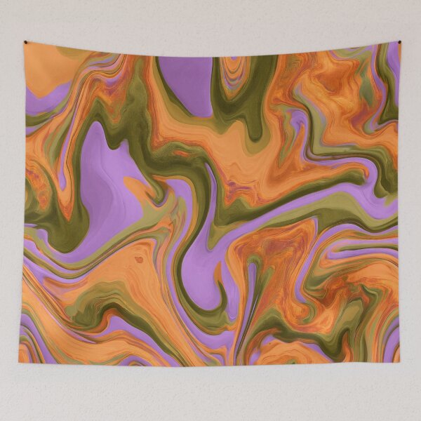 Item preview, Lavender Purple, Olive & Orange Groovy Marble designed and sold by AlfiB.