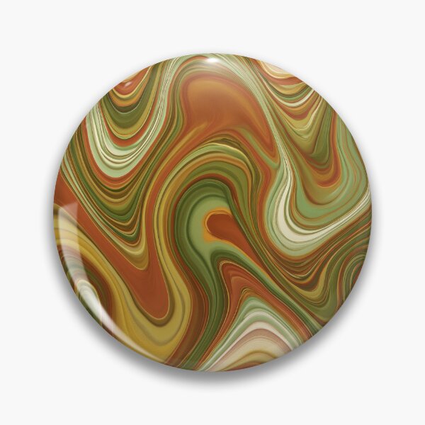 Item preview, Avocado Green, Mustard & Brown 70s Marble Waves designed and sold by AlfiB.