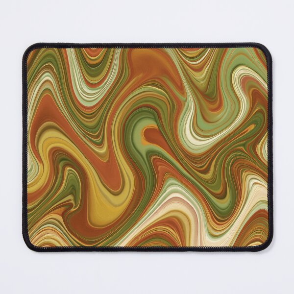 Item preview, Avocado Green, Mustard & Brown 70s Marble Waves designed and sold by AlfiB.
