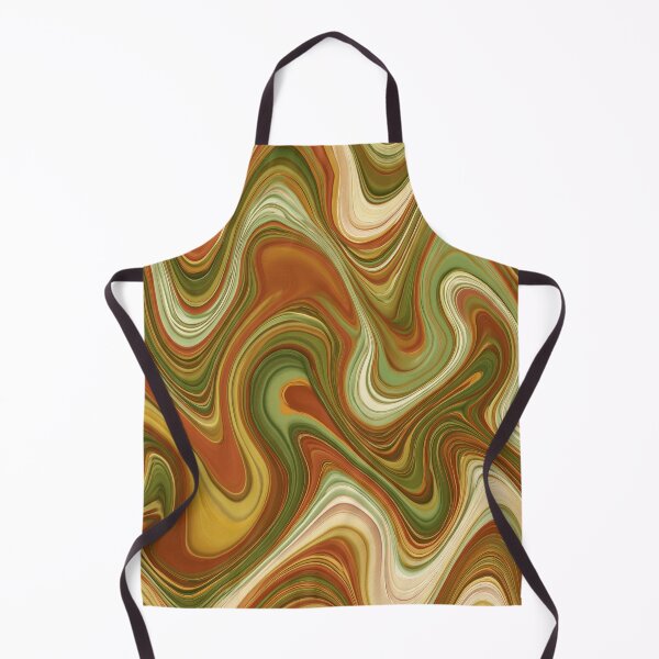 Item preview, Avocado Green, Mustard & Brown 70s Marble Waves designed and sold by AlfiB.