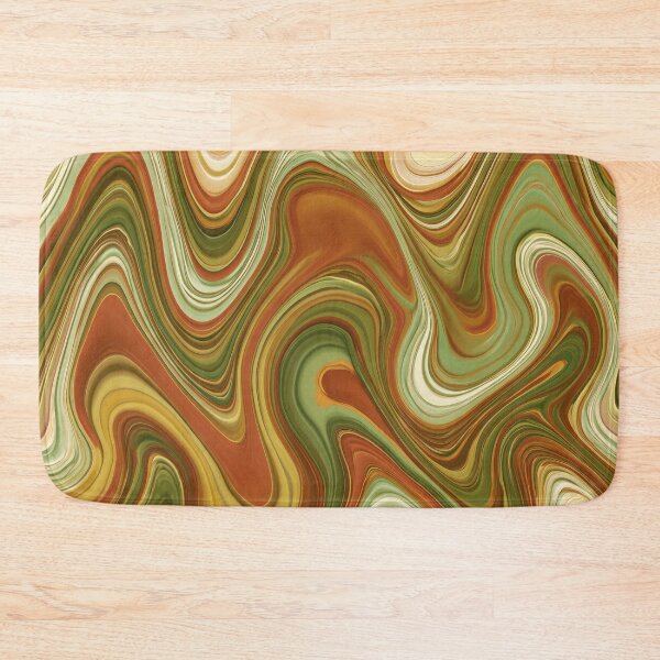 Item preview, Avocado Green, Mustard & Brown 70s Marble Waves designed and sold by AlfiB.