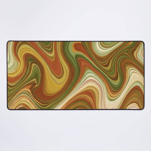 Item preview, Avocado Green, Mustard & Brown 70s Marble Waves designed and sold by AlfiB.