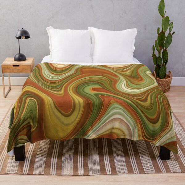 Item preview, Avocado Green, Mustard & Brown 70s Marble Waves designed and sold by AlfiB.