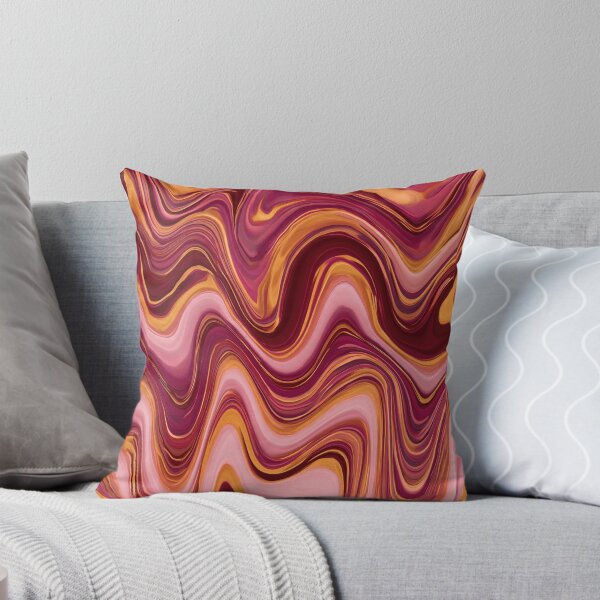 Item preview, Burgundy, Blush Pink & Golden Orange Groovy Waves designed and sold by AlfiB.