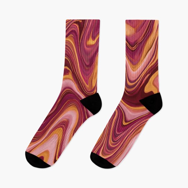 Item preview, Burgundy, Blush Pink & Golden Orange Groovy Waves designed and sold by AlfiB.
