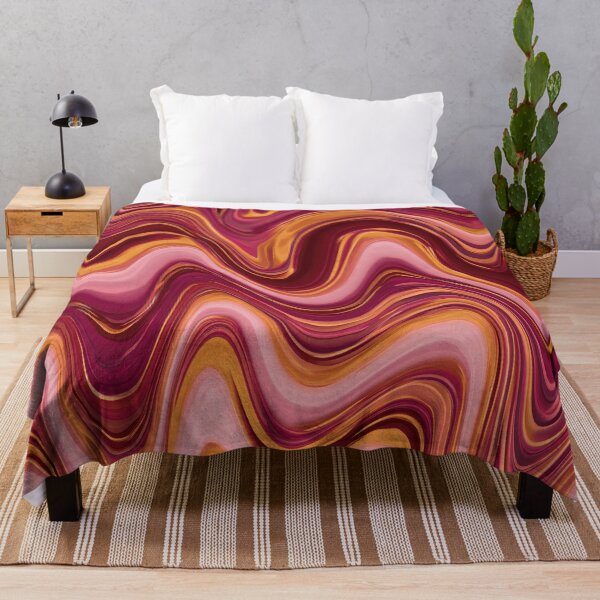 Item preview, Burgundy, Blush Pink & Golden Orange Groovy Waves designed and sold by AlfiB.