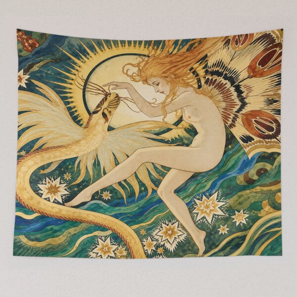 Item preview, Fairy Tale Wall Art, A Fairy Wooing Vintage Fantasy Print, Charles Sims Illustration designed and sold by RickE.