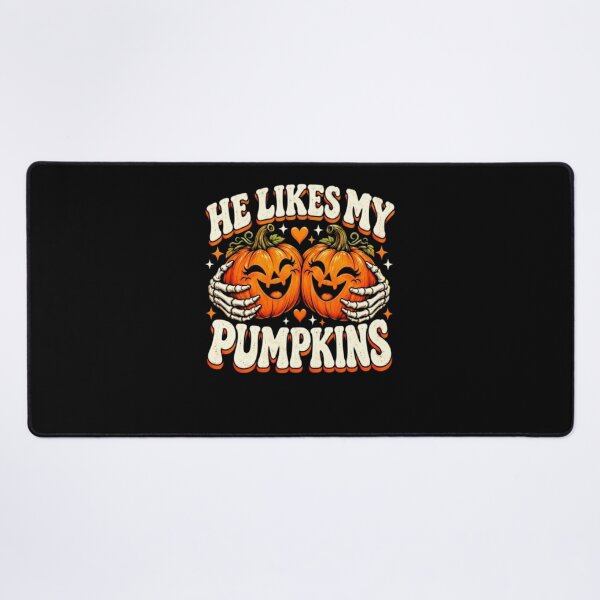 Item preview, He Likes My Pumpkins Funny Halloween Couples designed and sold by alvablakefg.