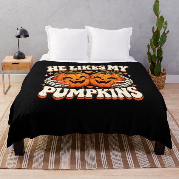 Item preview, He Likes My Pumpkins Funny Halloween Couples designed and sold by alvablakefg.