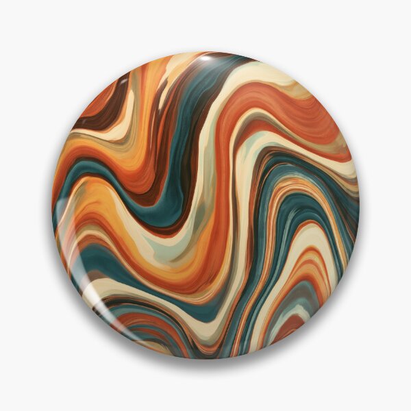 Item preview, Deep Teal, Burnt Orange & Cream Retro Marble Waves designed and sold by AlfiB.