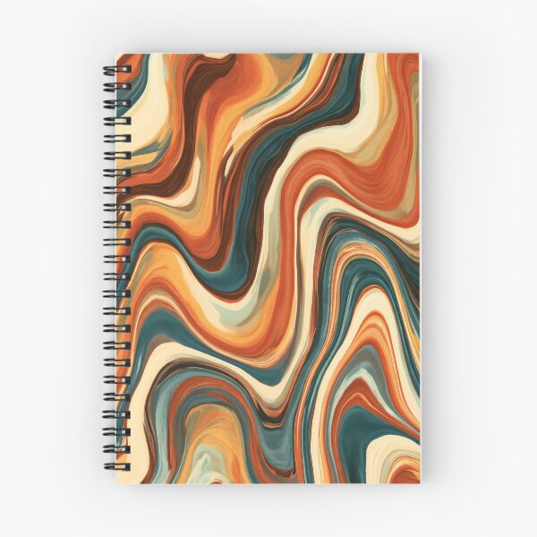 Item preview, Deep Teal, Burnt Orange & Cream Retro Marble Waves designed and sold by AlfiB.