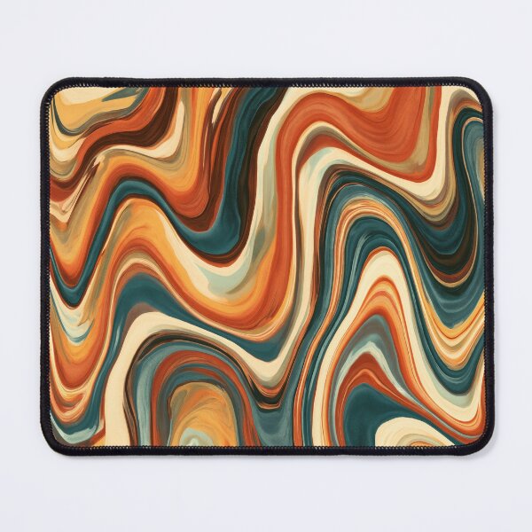 Item preview, Deep Teal, Burnt Orange & Cream Retro Marble Waves designed and sold by AlfiB.