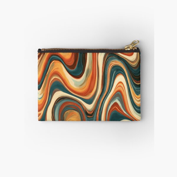 Item preview, Deep Teal, Burnt Orange & Cream Retro Marble Waves designed and sold by AlfiB.