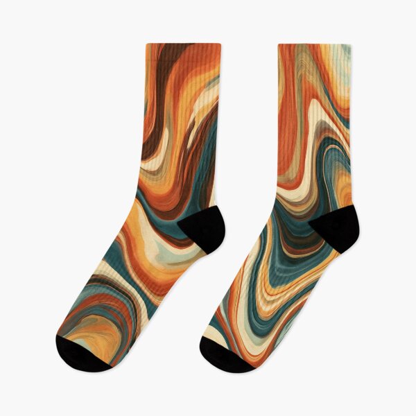 Item preview, Deep Teal, Burnt Orange & Cream Retro Marble Waves designed and sold by AlfiB.