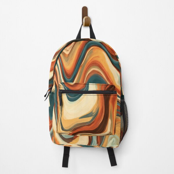 Item preview, Deep Teal, Burnt Orange & Cream Retro Marble Waves designed and sold by AlfiB.