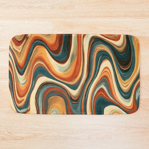 Item preview, Deep Teal, Burnt Orange & Cream Retro Marble Waves designed and sold by AlfiB.