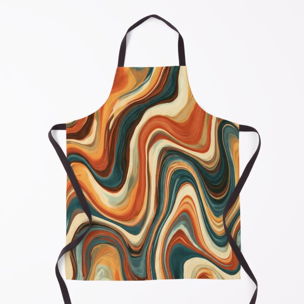 Item preview, Deep Teal, Burnt Orange & Cream Retro Marble Waves designed and sold by AlfiB.